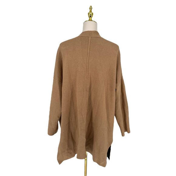 J. Jill Reversible Cardigan Sweater Size 2X Camel Black Knit Open Front Pockets - Picture 5 of 11